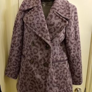 Kate Pade Purple Leopard Pea Coat REDUCED!!